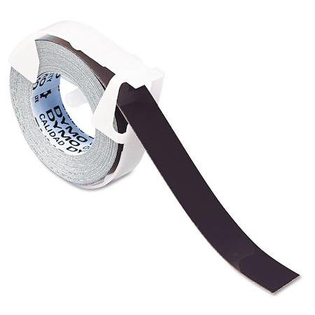 Dymo Self-Adhesive Glossy Labeling Tape for Embossers, 0.37 in. x 9.8 ft Roll, Black 520109